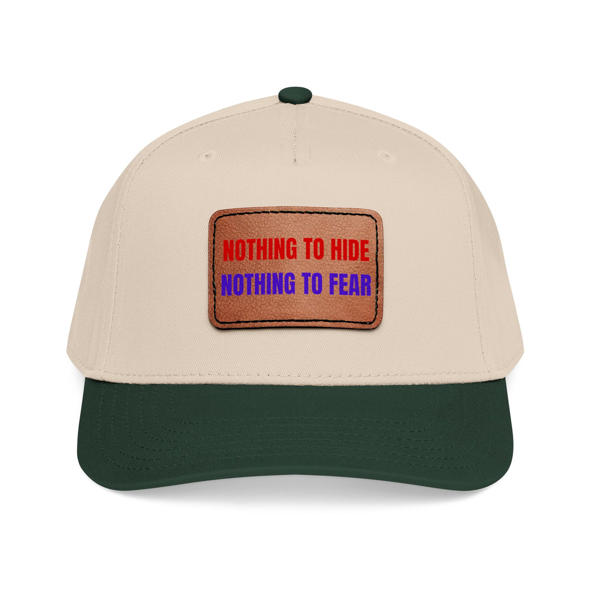 Nothing to Hide Mid Profile Baseball Cap with Leather Patch (Rectangle)