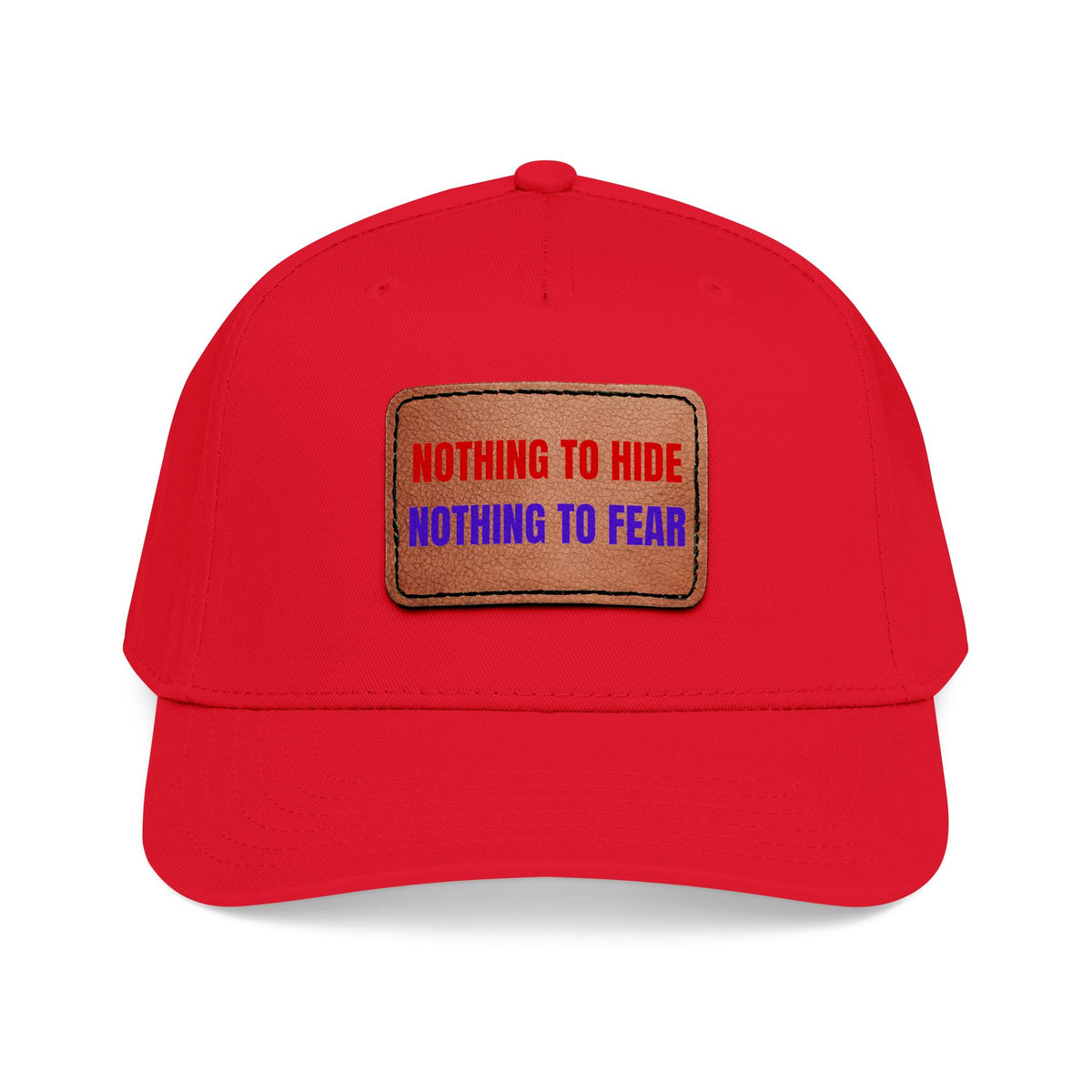Nothing to Hide Mid Profile Baseball Cap with Leather Patch (Rectangle)