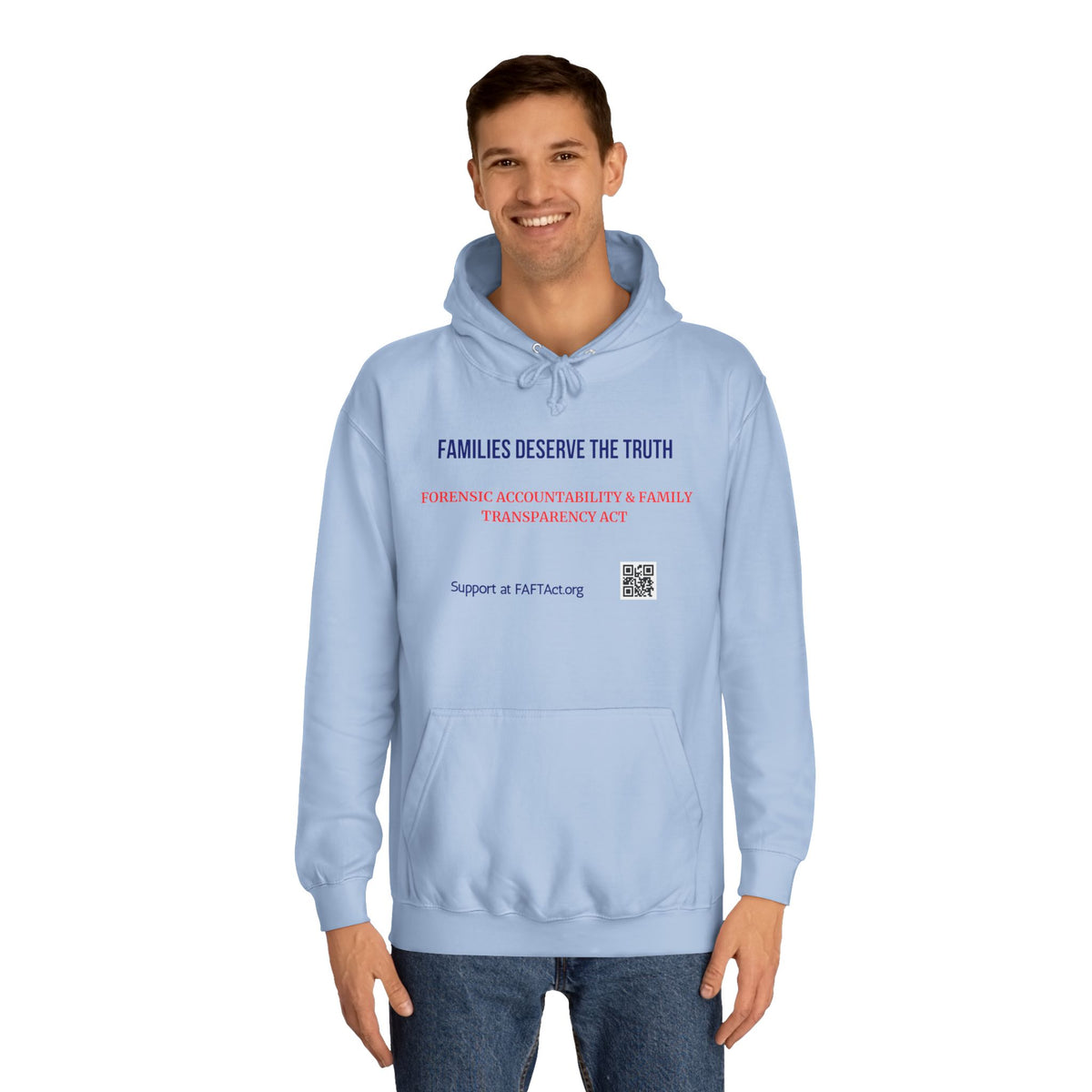 Families Deserve The Truth Hoodie (Red/Blue) Colors