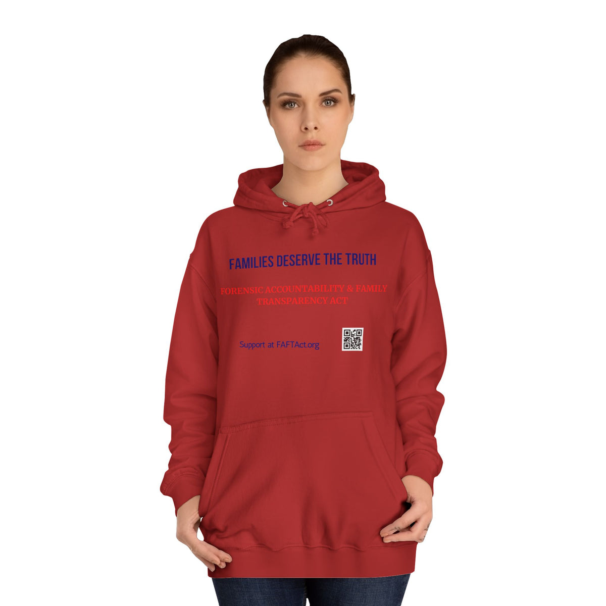Families Deserve The Truth Hoodie (Red/Blue) Colors
