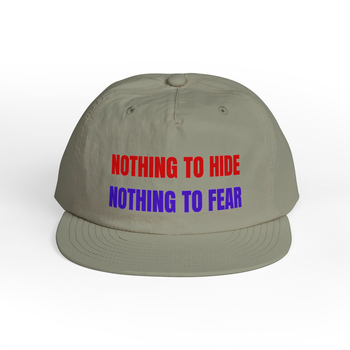 Surf Cap — "Nothing to Hide, Nothing to Fear" Embroidered Streetwear Hat