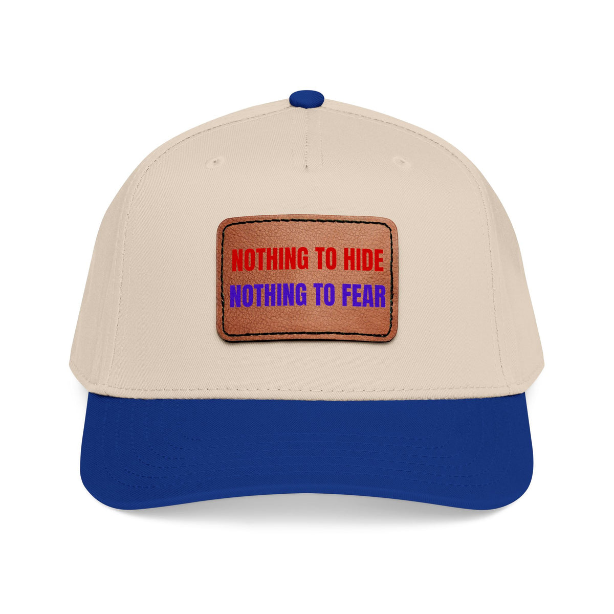 Nothing to Hide Mid Profile Baseball Cap with Leather Patch (Rectangle)