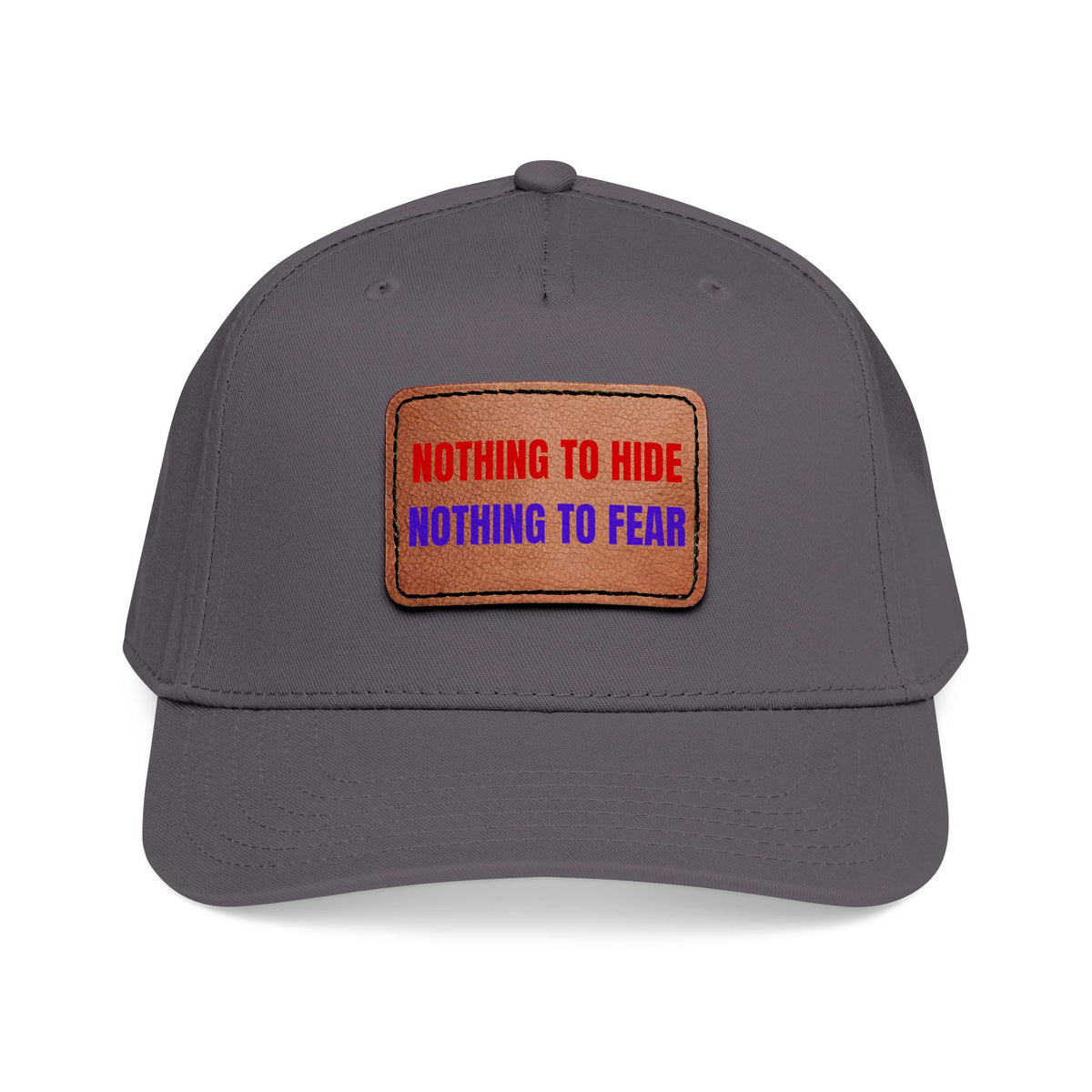 Nothing to Hide Mid Profile Baseball Cap with Leather Patch (Rectangle)