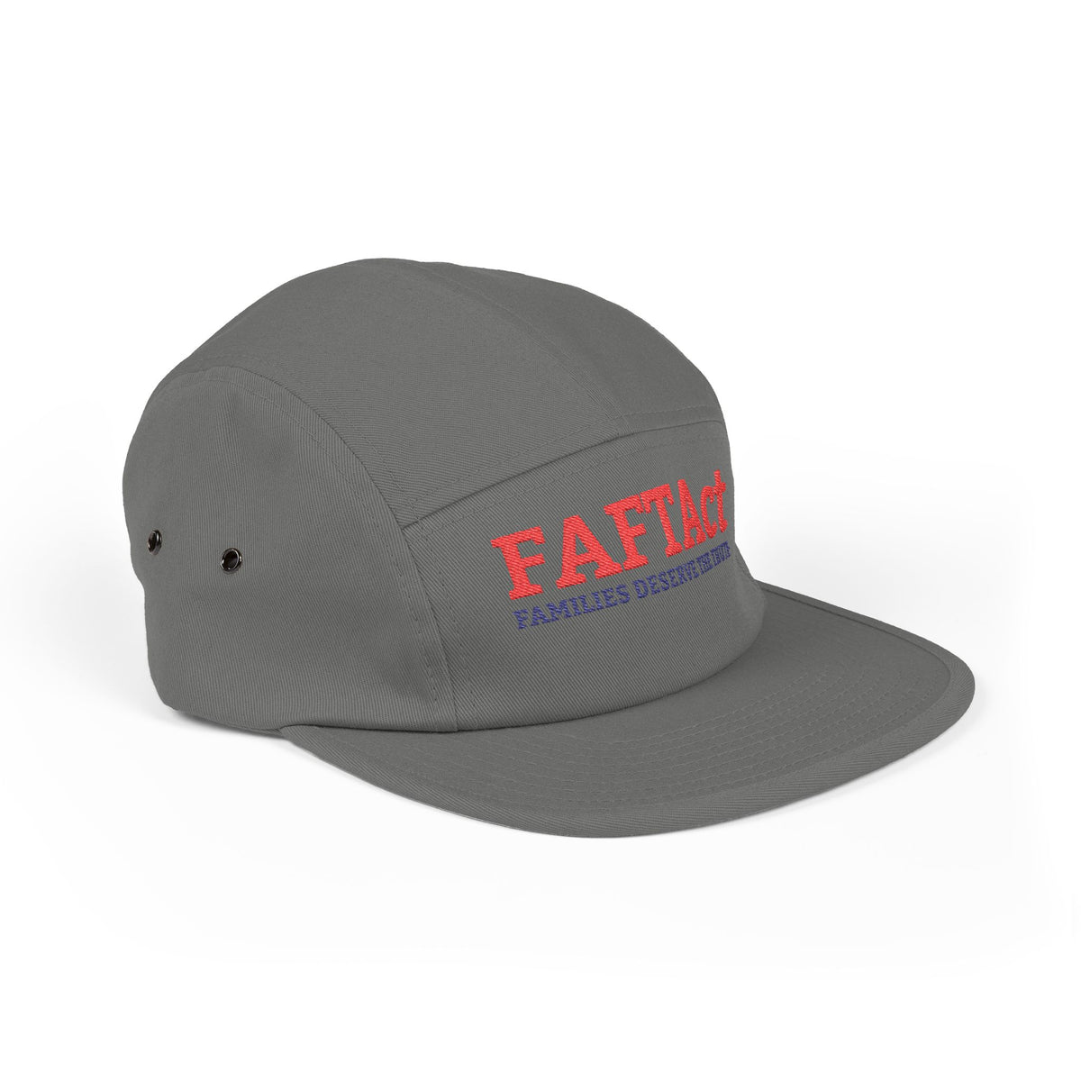 Embroidered FAFTAct Khaki 5-Panel Cap — 'Families Deserve the Truth'