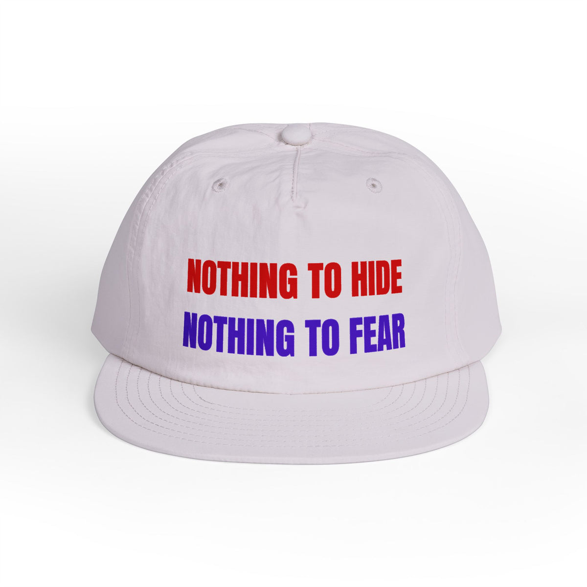 Surf Cap — "Nothing to Hide, Nothing to Fear" Embroidered Streetwear Hat
