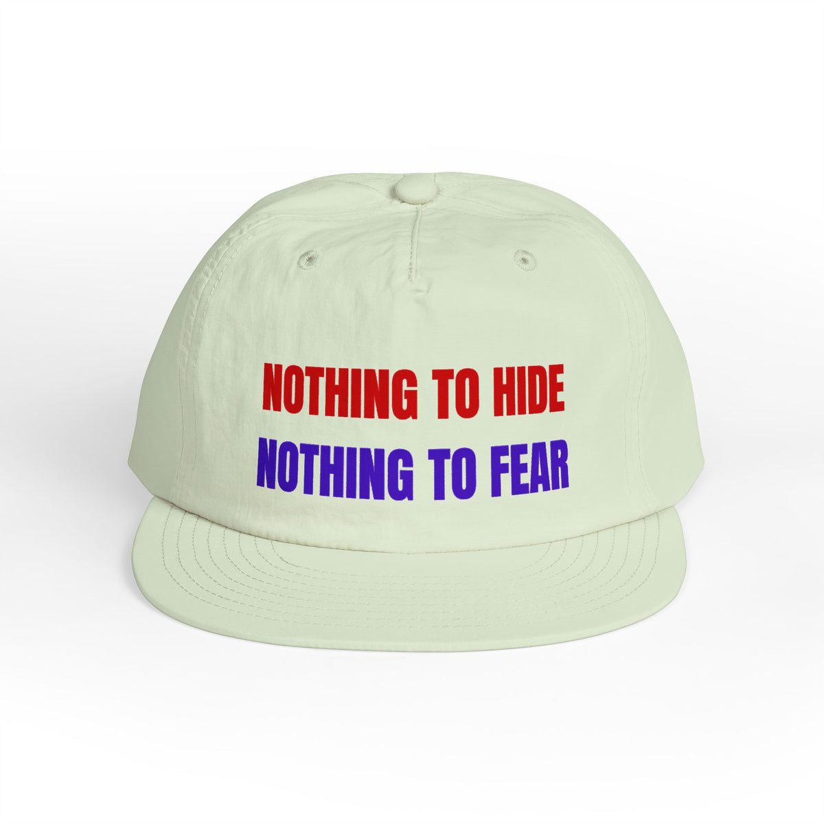 Surf Cap — "Nothing to Hide, Nothing to Fear" Embroidered Streetwear Hat