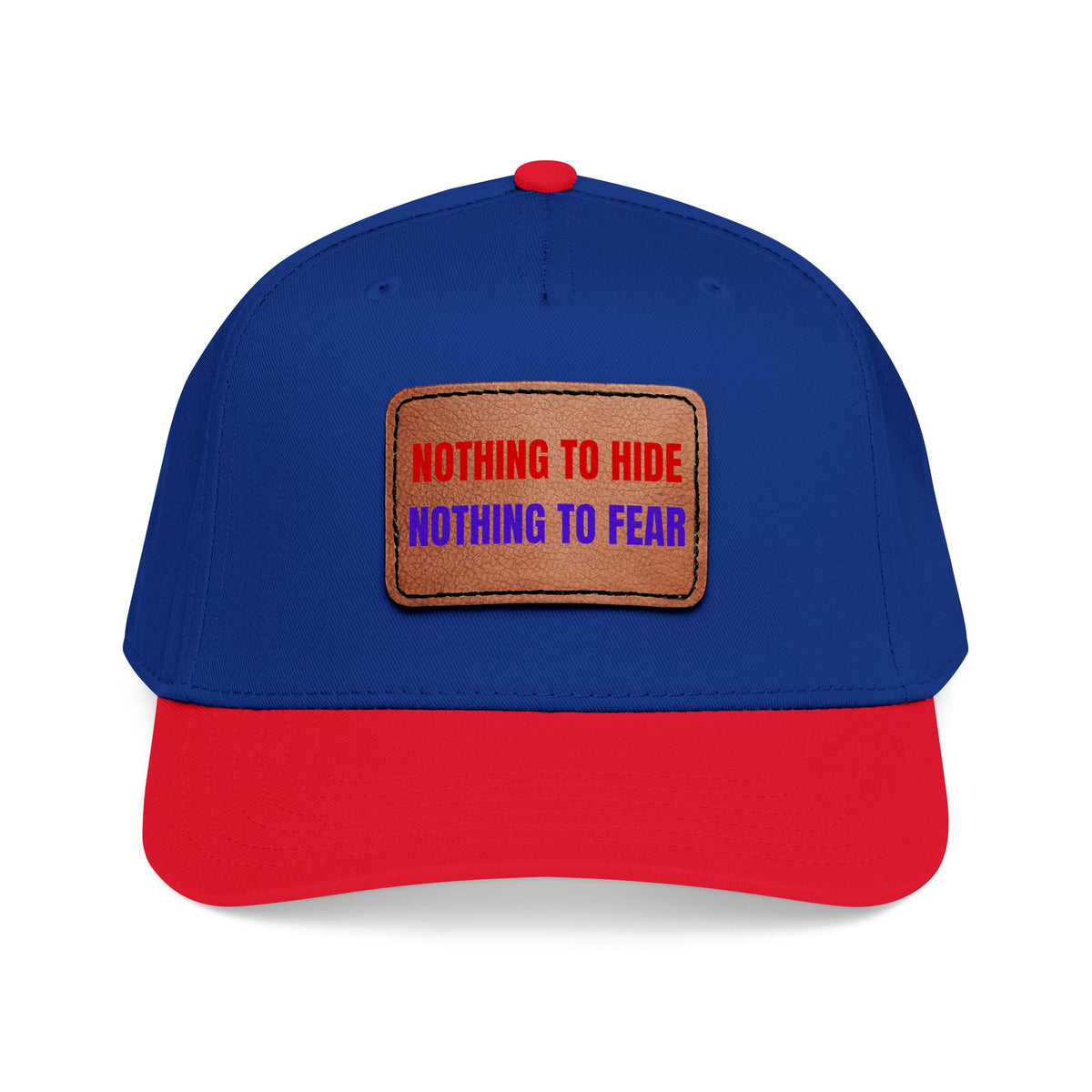 Nothing to Hide Mid Profile Baseball Cap with Leather Patch (Rectangle)