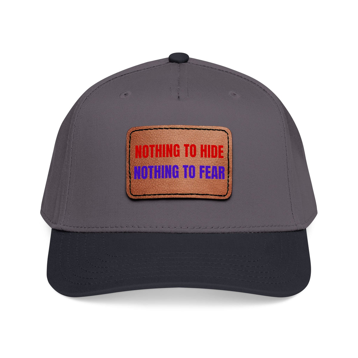 Nothing to Hide Mid Profile Baseball Cap with Leather Patch (Rectangle)