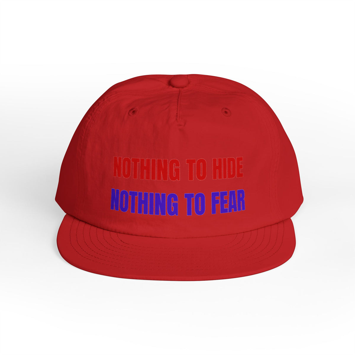 Surf Cap — "Nothing to Hide, Nothing to Fear" Embroidered Streetwear Hat
