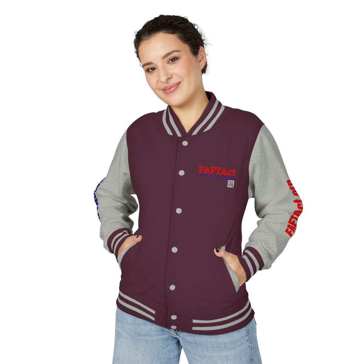 Letterman Varsity Jacket with “FAFTAct” Chest Logo