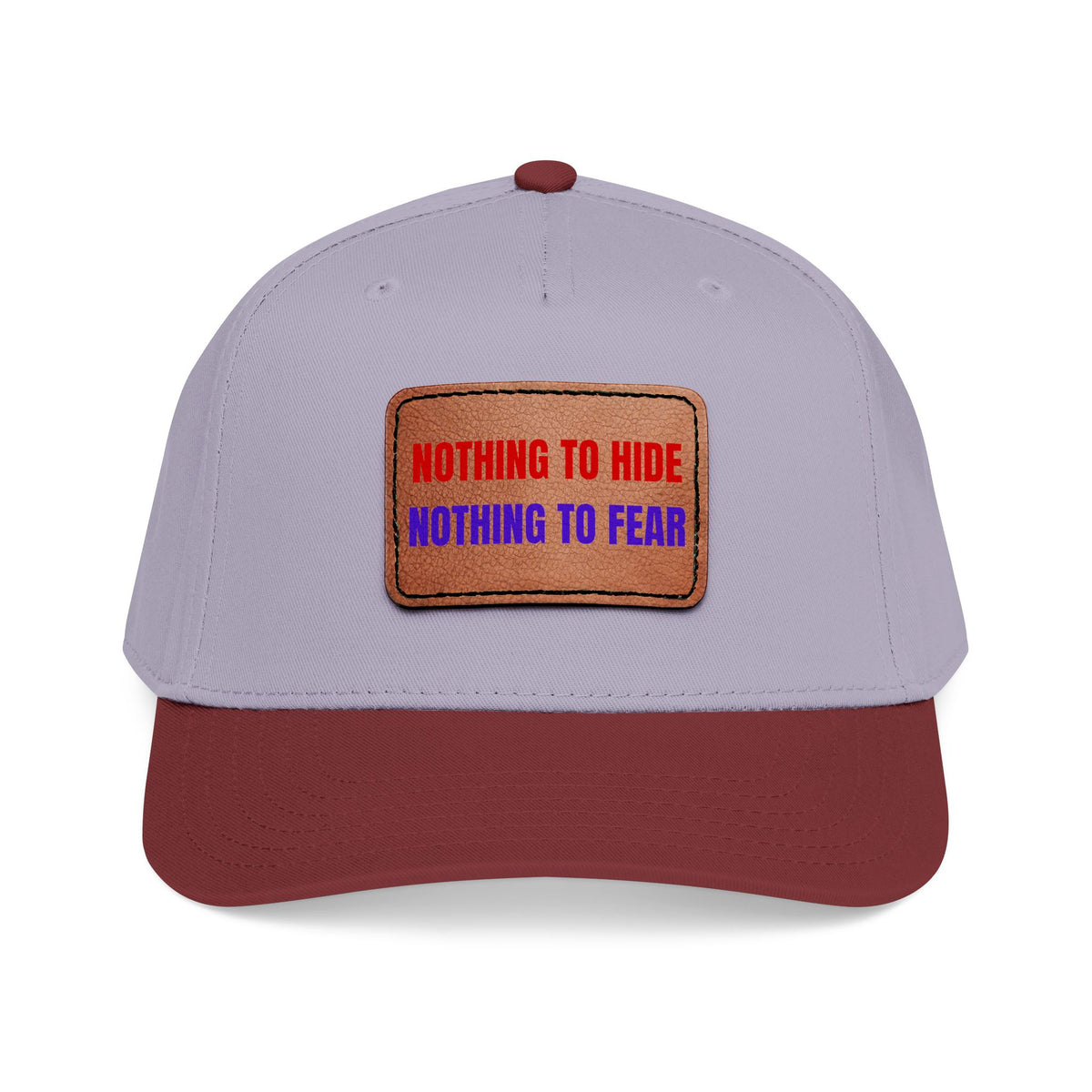 Nothing to Hide Mid Profile Baseball Cap with Leather Patch (Rectangle)