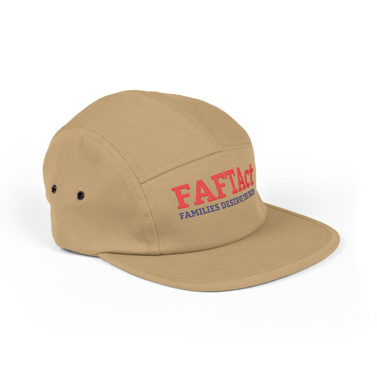 Embroidered FAFTAct Khaki 5-Panel Cap — 'Families Deserve the Truth'
