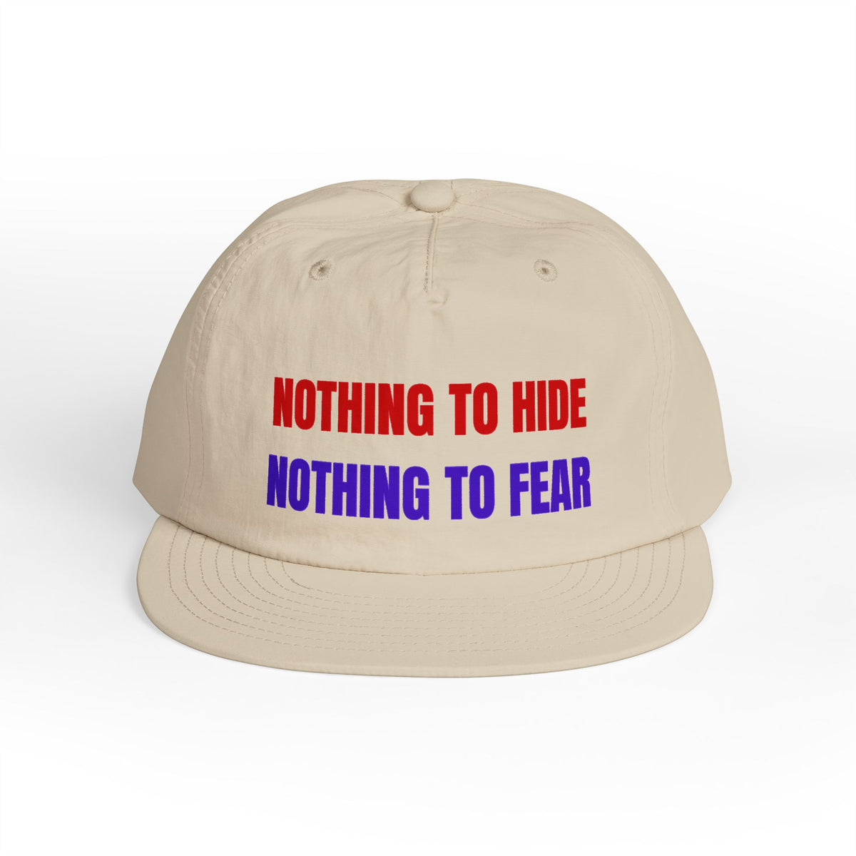 Surf Cap — "Nothing to Hide, Nothing to Fear" Embroidered Streetwear Hat