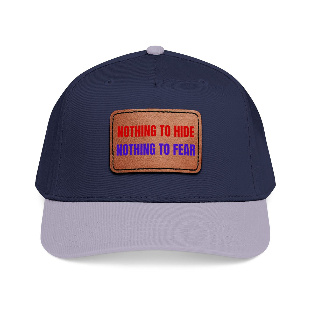 Nothing to Hide Mid Profile Baseball Cap with Leather Patch (Rectangle)