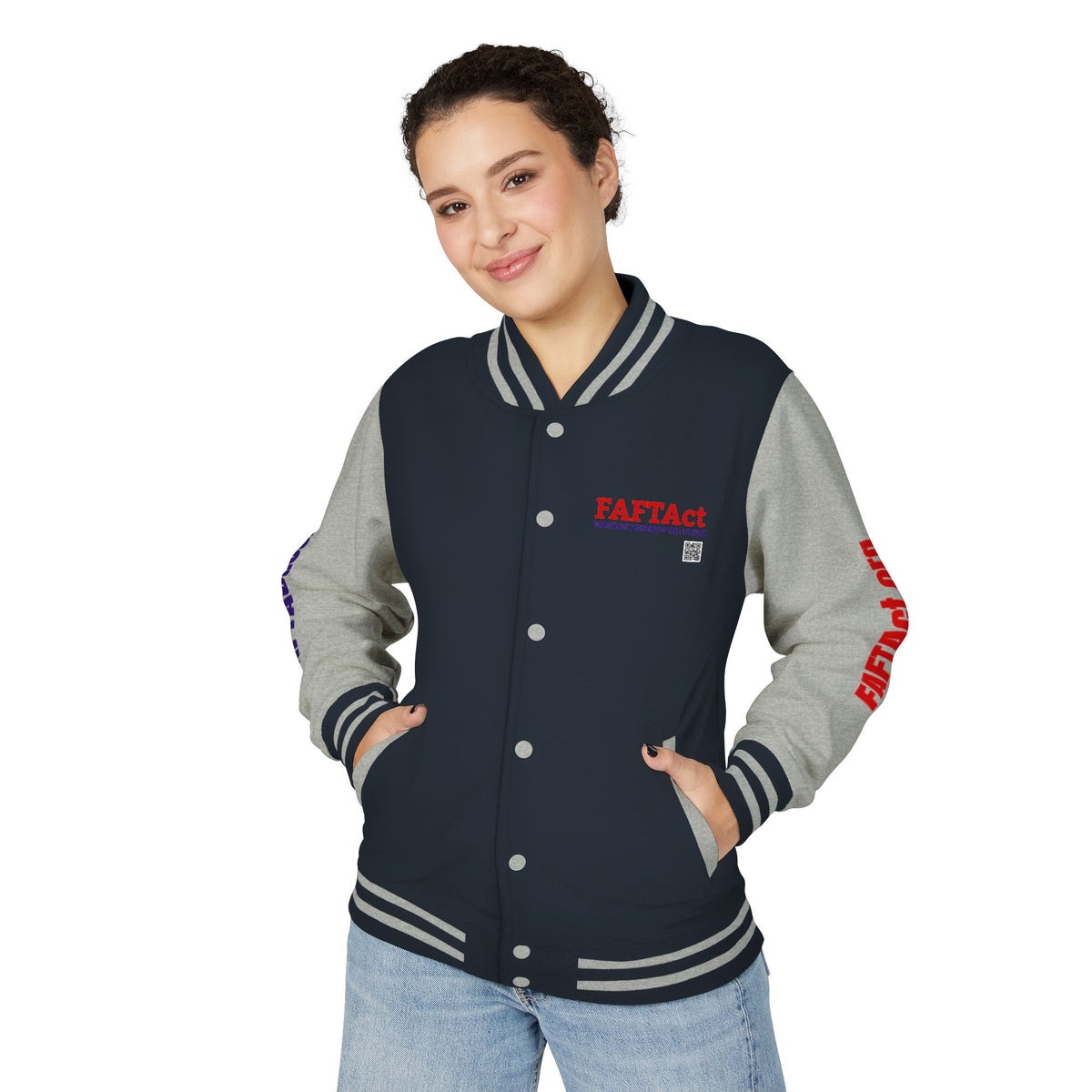 Letterman Varsity Jacket with “FAFTAct” Chest Logo