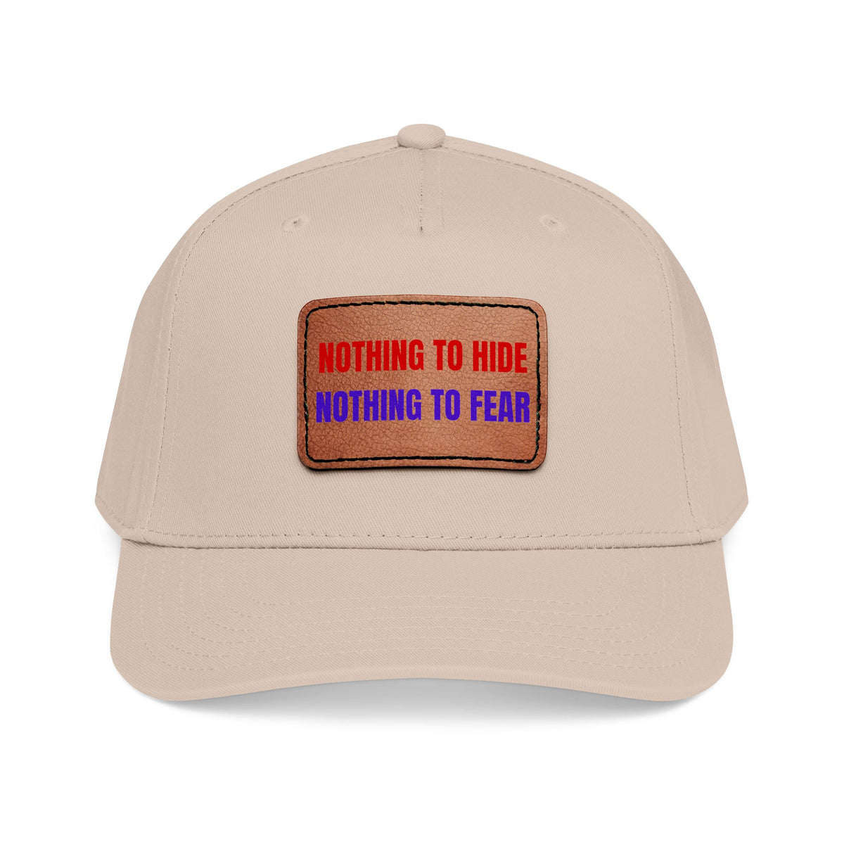 Nothing to Hide Mid Profile Baseball Cap with Leather Patch (Rectangle)