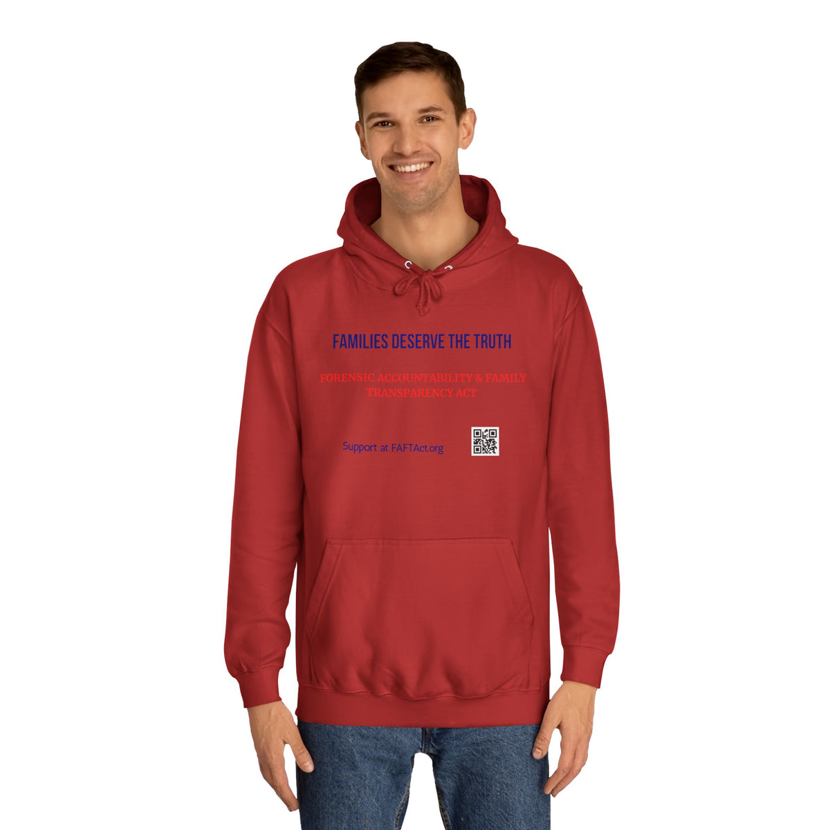 Families Deserve The Truth Hoodie (Red/Blue) Colors