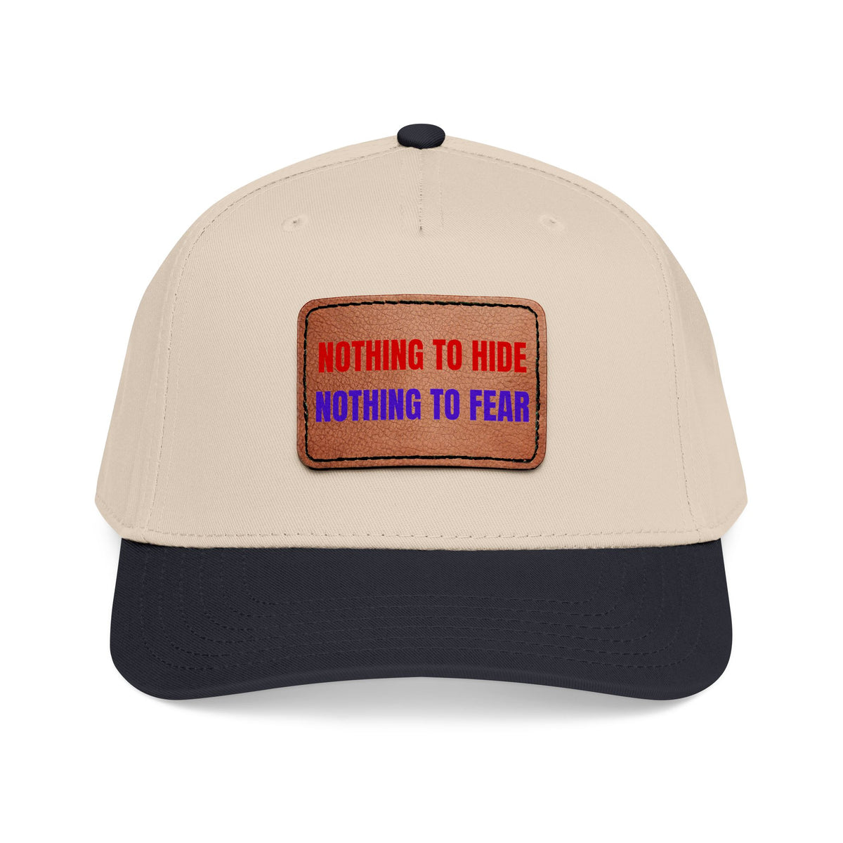 Nothing to Hide Mid Profile Baseball Cap with Leather Patch (Rectangle)
