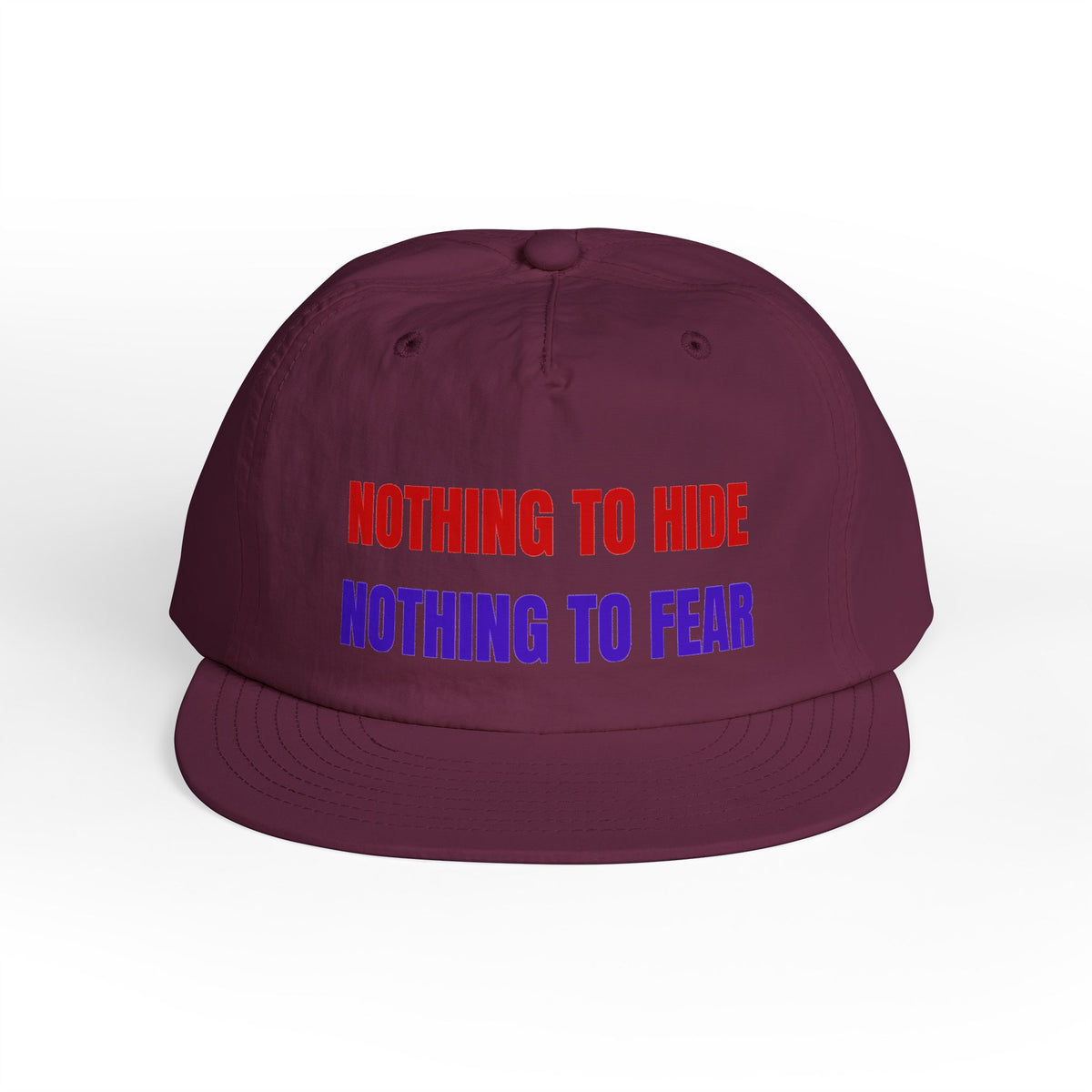 Surf Cap — "Nothing to Hide, Nothing to Fear" Embroidered Streetwear Hat