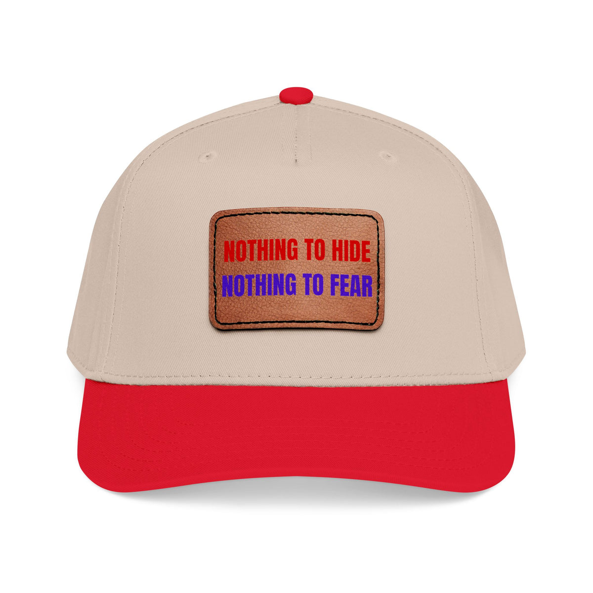 Nothing to Hide Mid Profile Baseball Cap with Leather Patch (Rectangle)