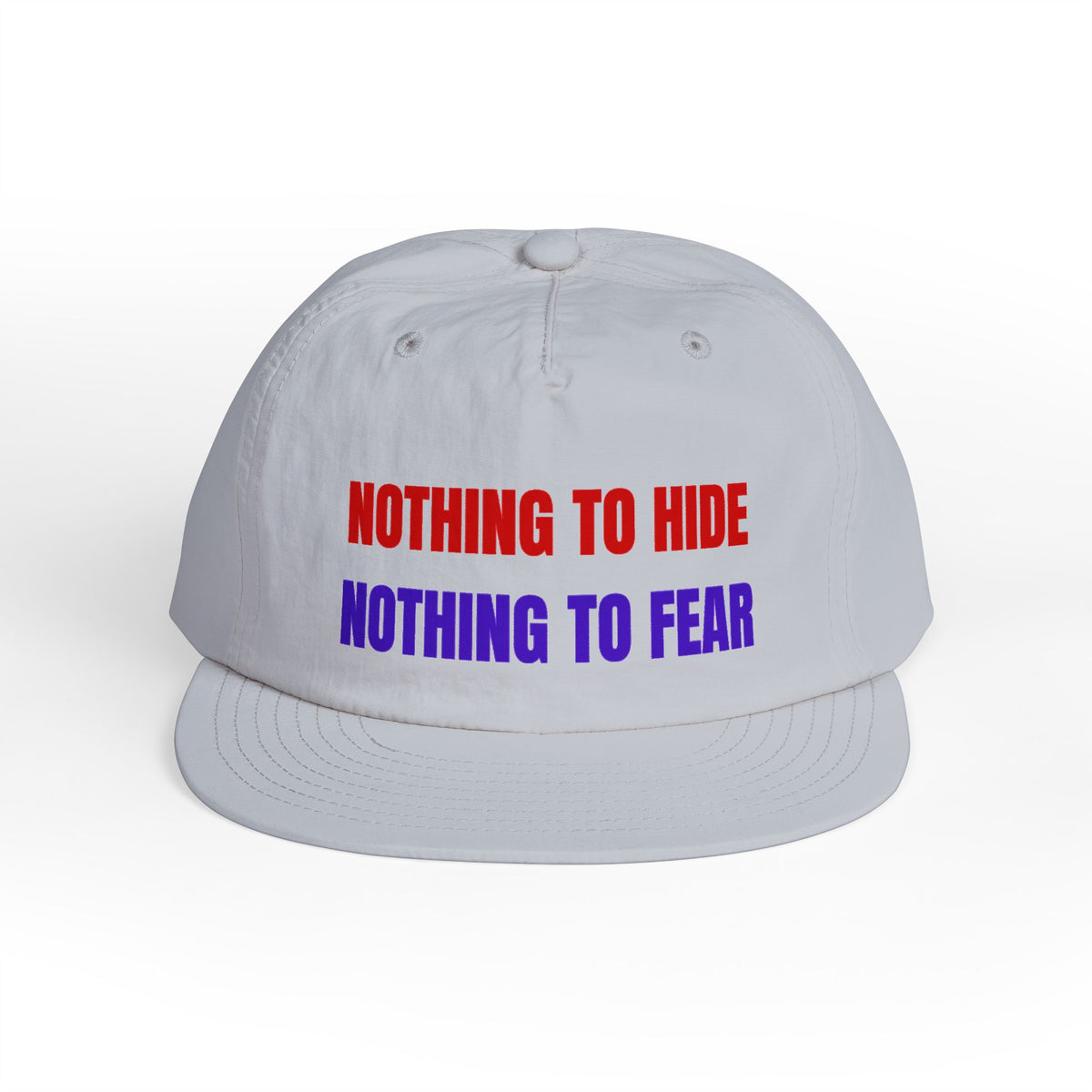 Surf Cap — "Nothing to Hide, Nothing to Fear" Embroidered Streetwear Hat