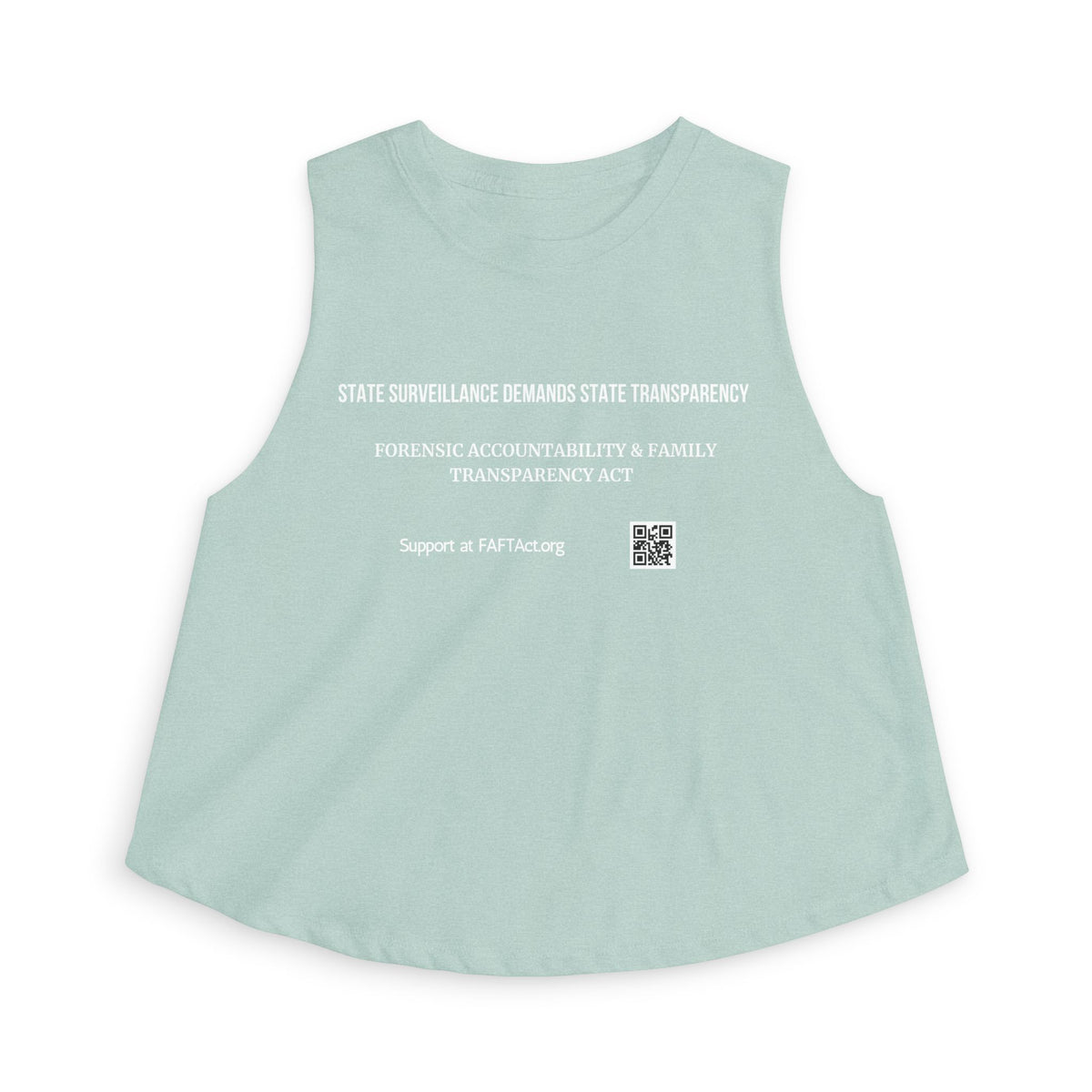 Women's Crop Top — "State Surveillance Demands State Transparency" Advocacy Tank
