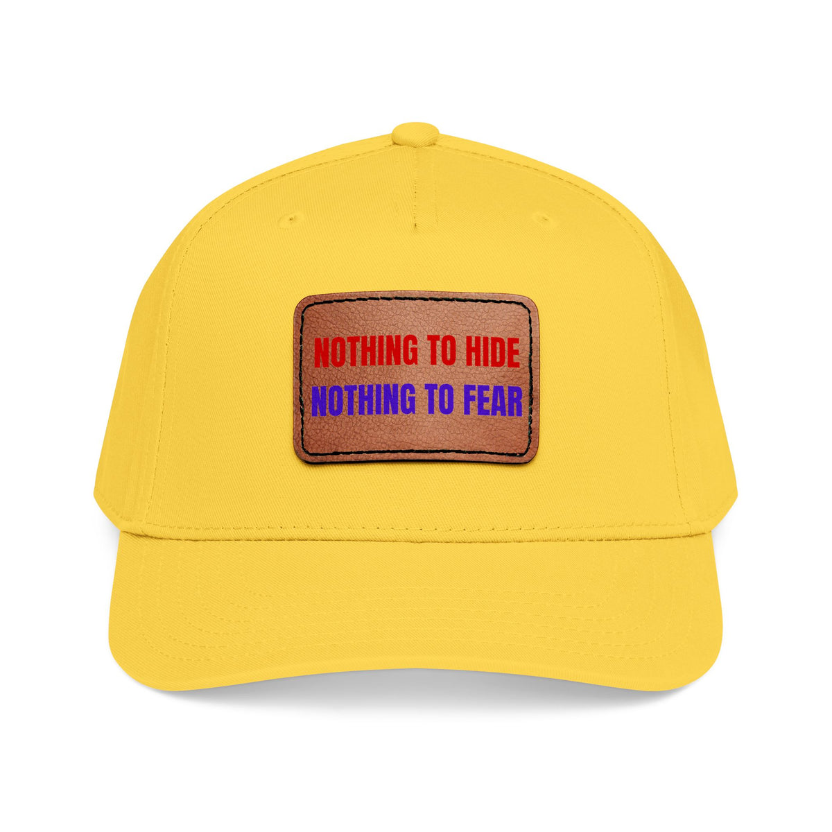 Nothing to Hide Mid Profile Baseball Cap with Leather Patch (Rectangle)