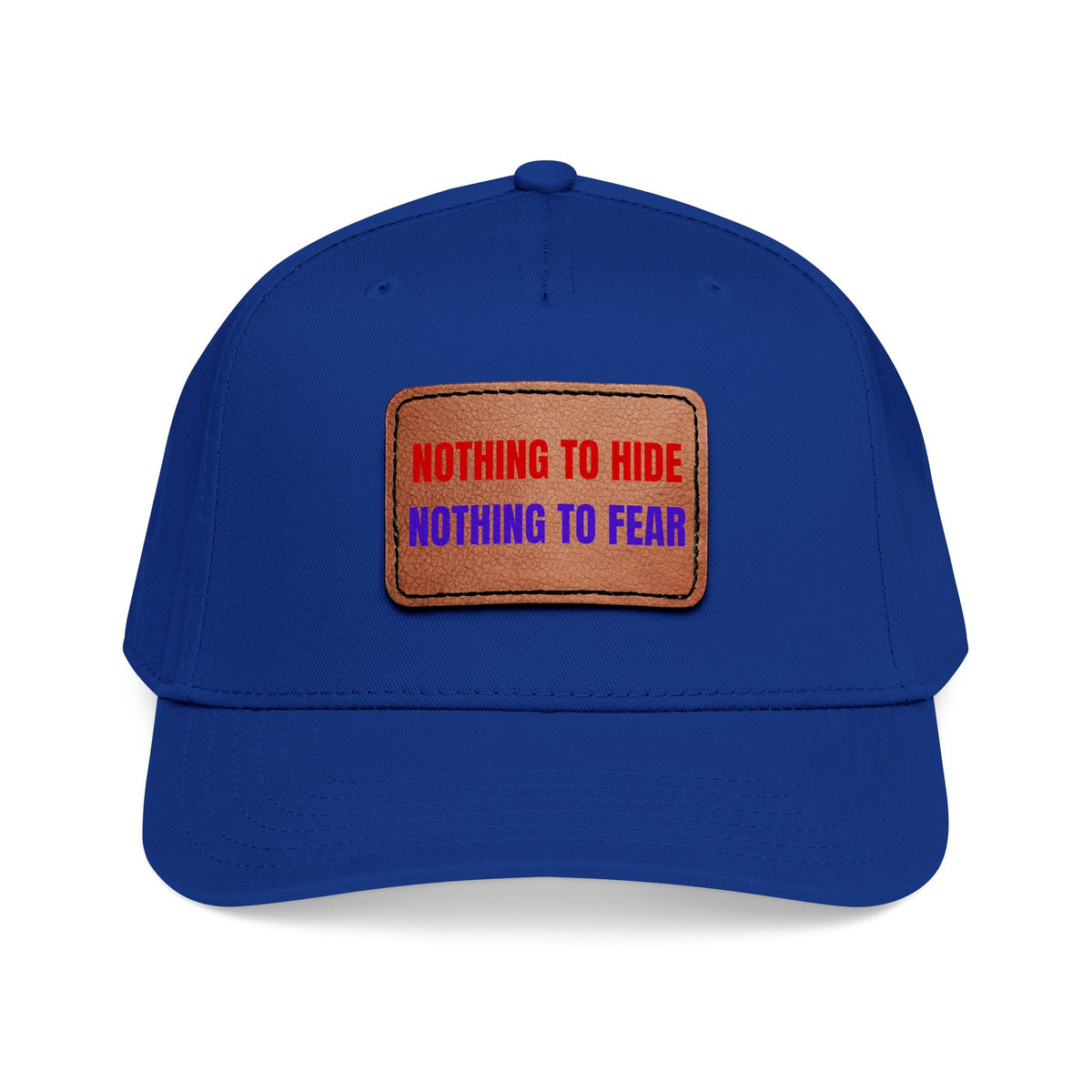 Nothing to Hide Mid Profile Baseball Cap with Leather Patch (Rectangle)