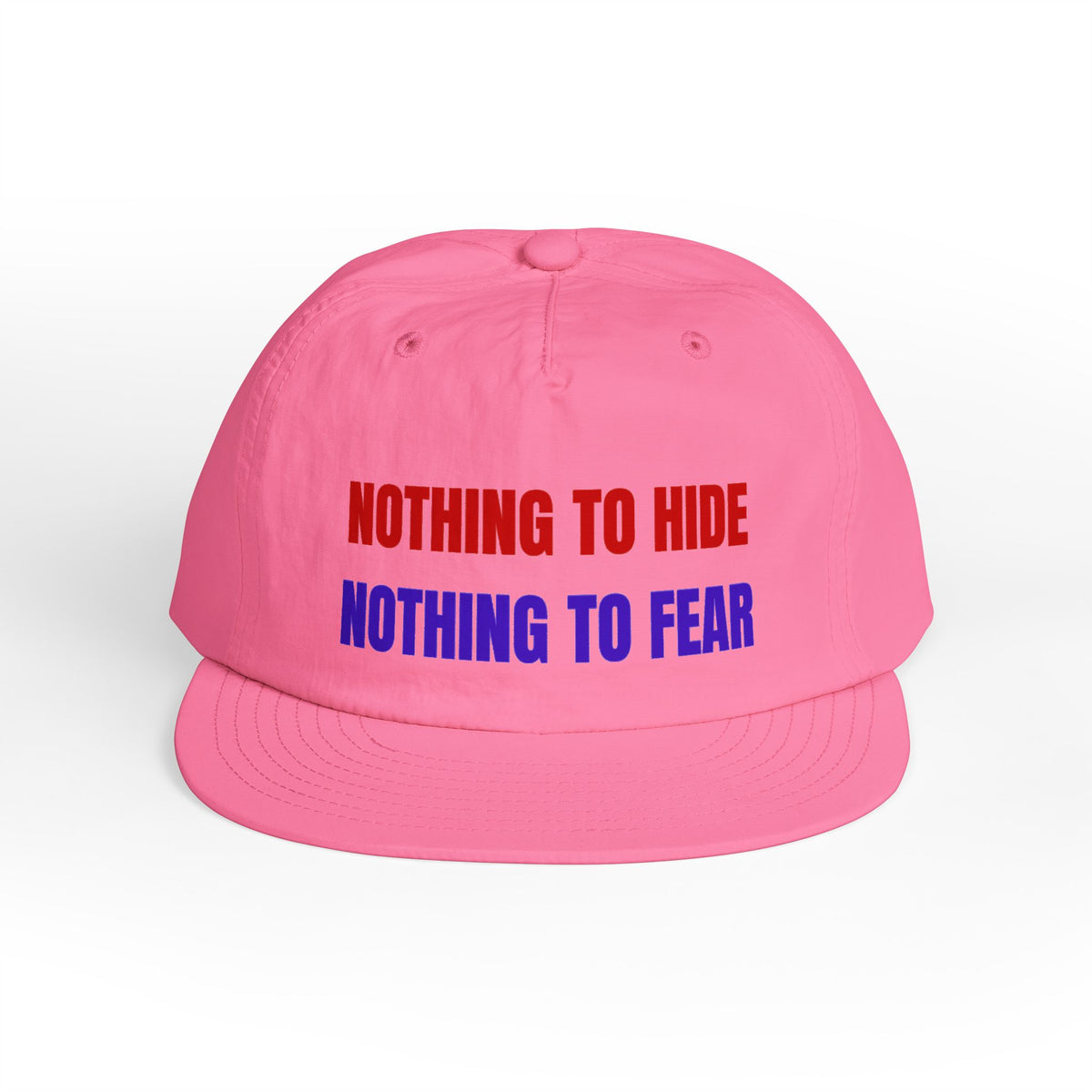 Surf Cap — "Nothing to Hide, Nothing to Fear" Embroidered Streetwear Hat