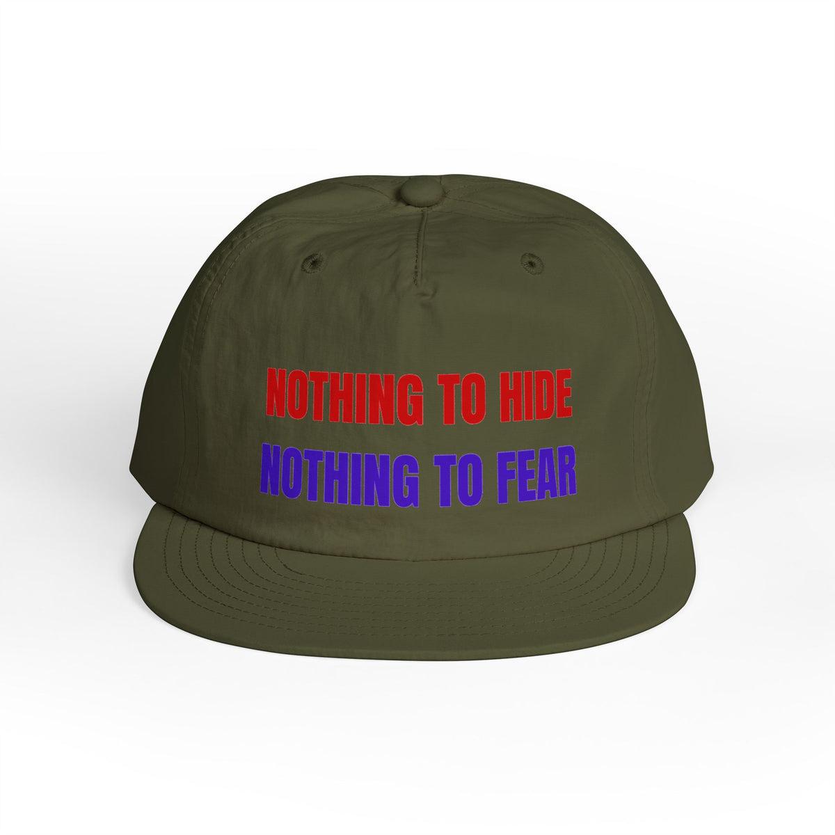 Surf Cap — "Nothing to Hide, Nothing to Fear" Embroidered Streetwear Hat