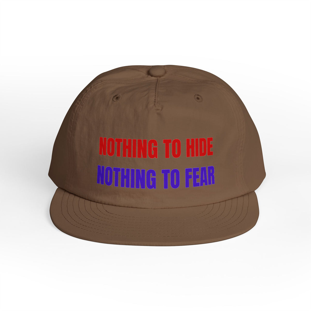 Surf Cap — "Nothing to Hide, Nothing to Fear" Embroidered Streetwear Hat