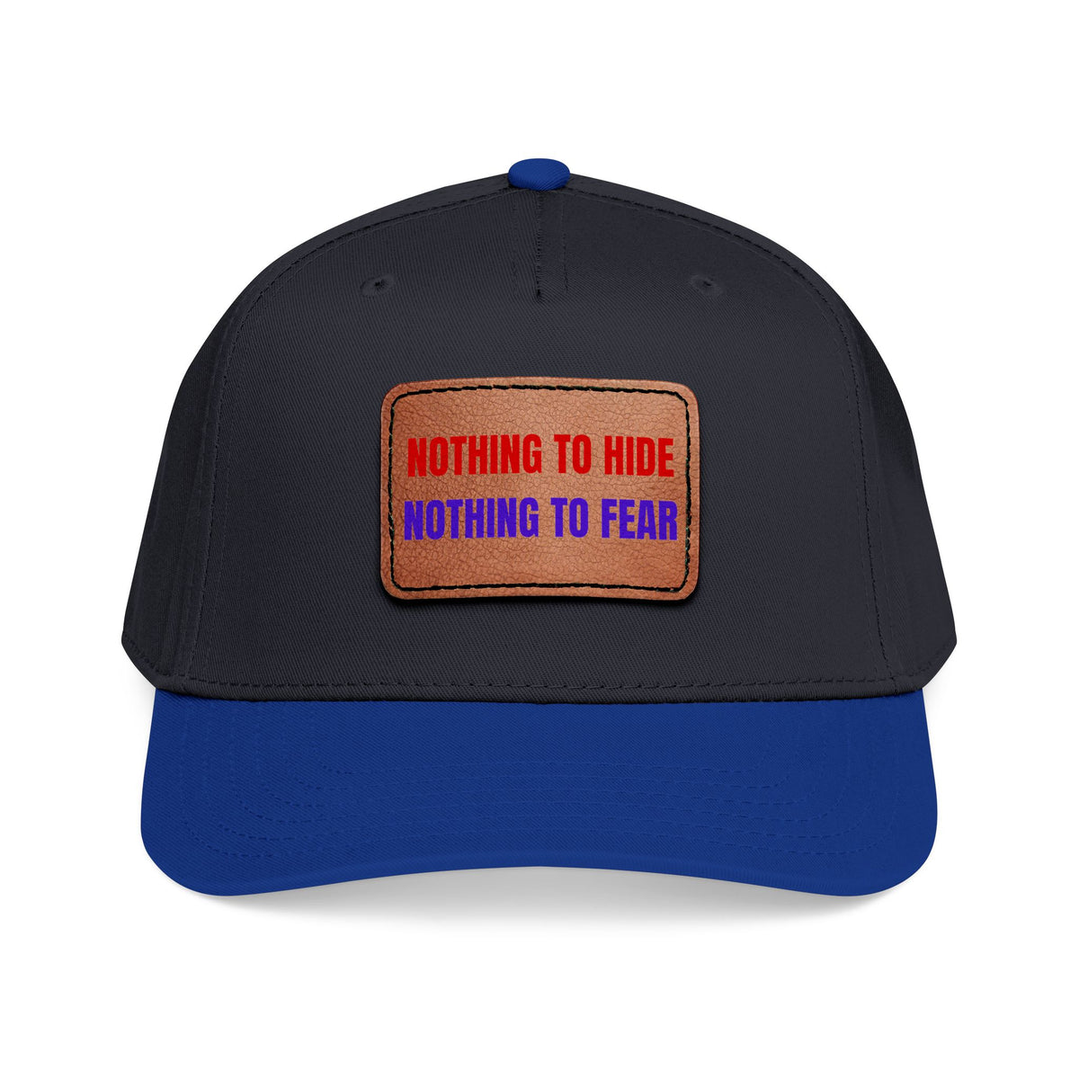 Nothing to Hide Mid Profile Baseball Cap with Leather Patch (Rectangle)