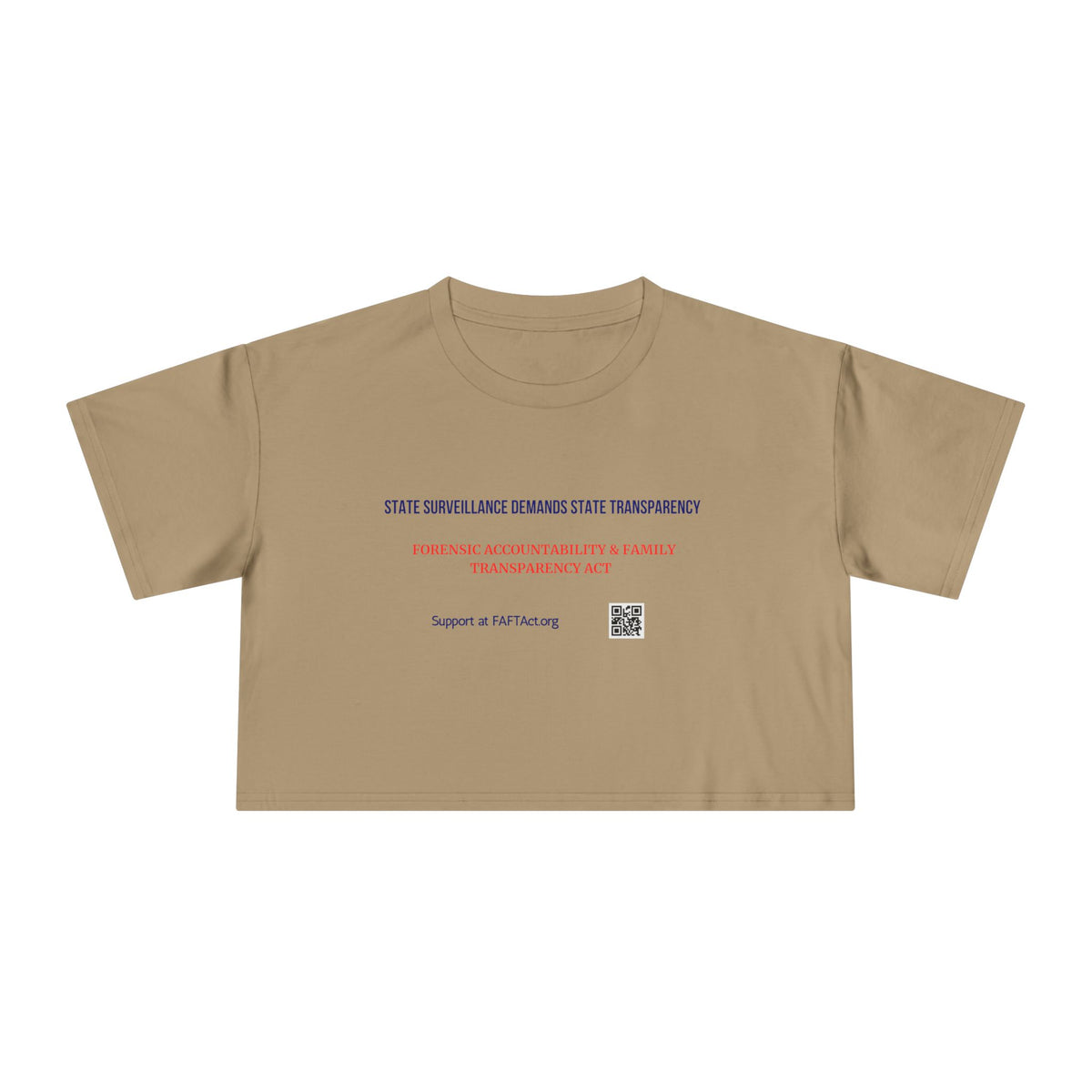 Women's Crop State Surveillance Demands State Transparency — Graphic Tee