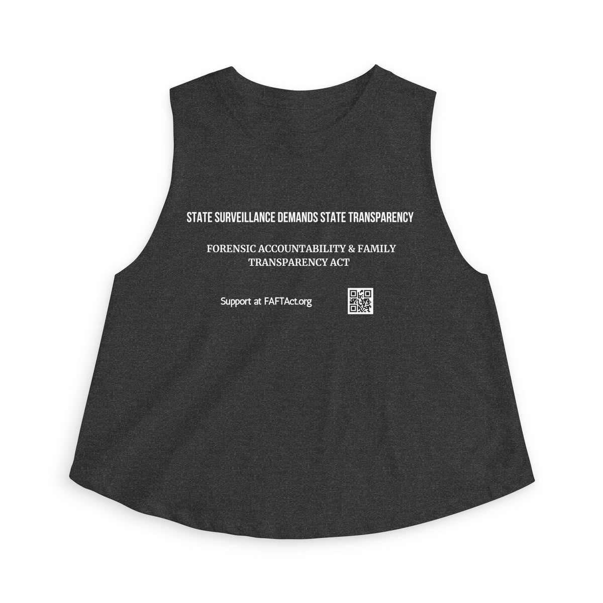 Women's Crop Top — "State Surveillance Demands State Transparency" Advocacy Tank