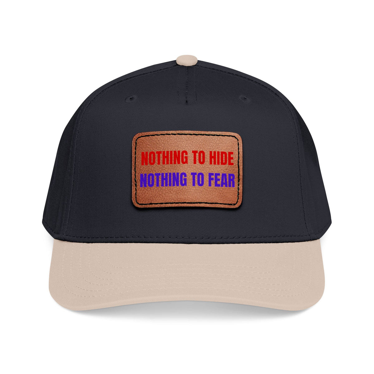 Nothing to Hide Mid Profile Baseball Cap with Leather Patch (Rectangle)