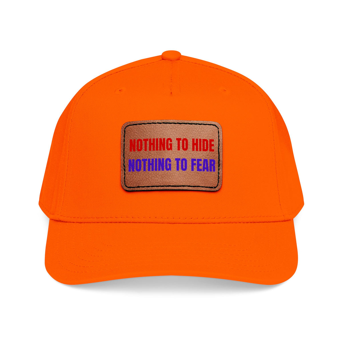 Nothing to Hide Mid Profile Baseball Cap with Leather Patch (Rectangle)