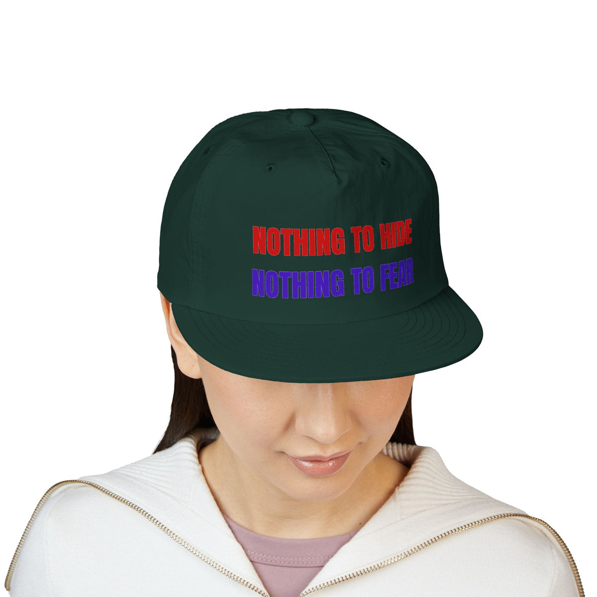 Surf Cap — "Nothing to Hide, Nothing to Fear" Embroidered Streetwear Hat