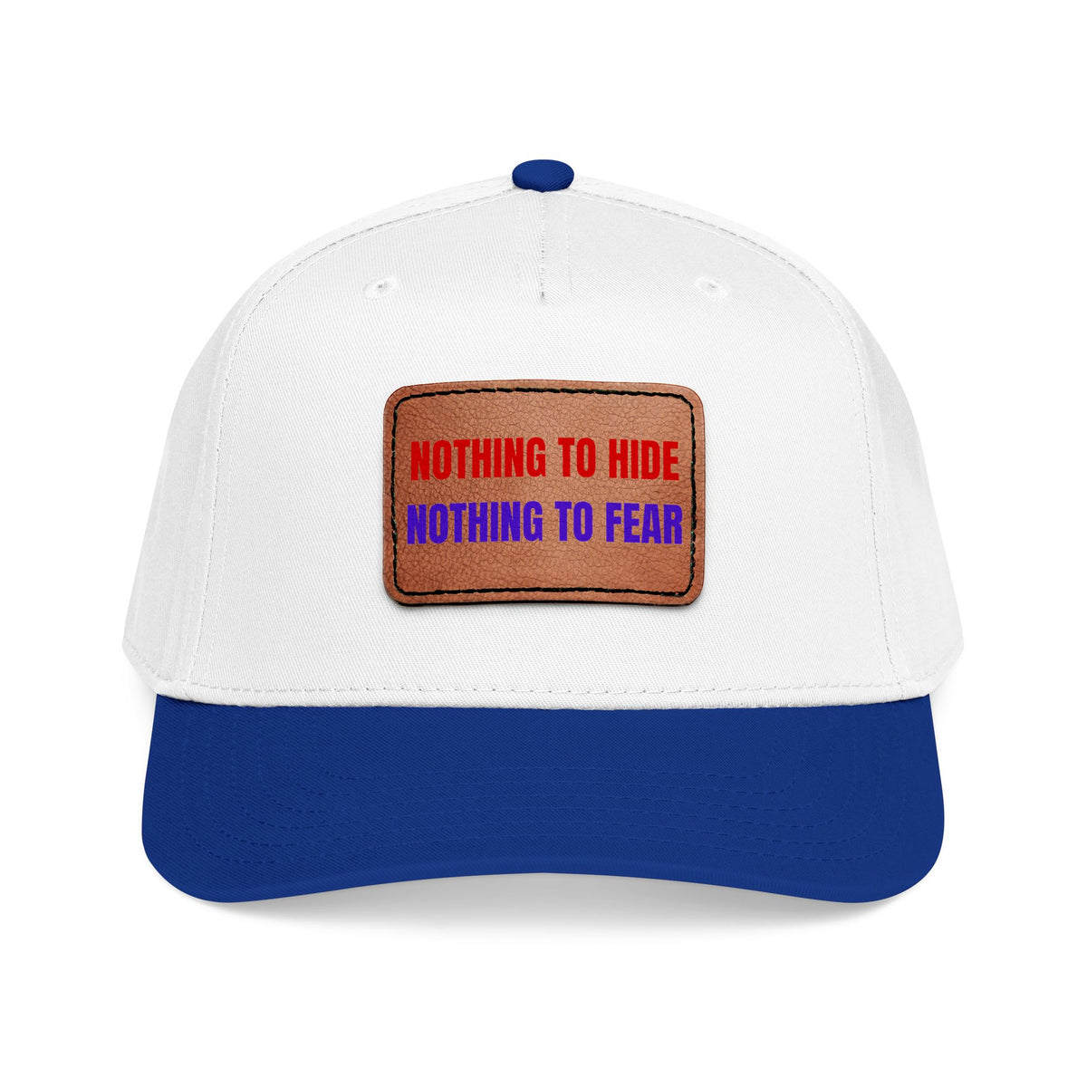 Nothing to Hide Mid Profile Baseball Cap with Leather Patch (Rectangle)