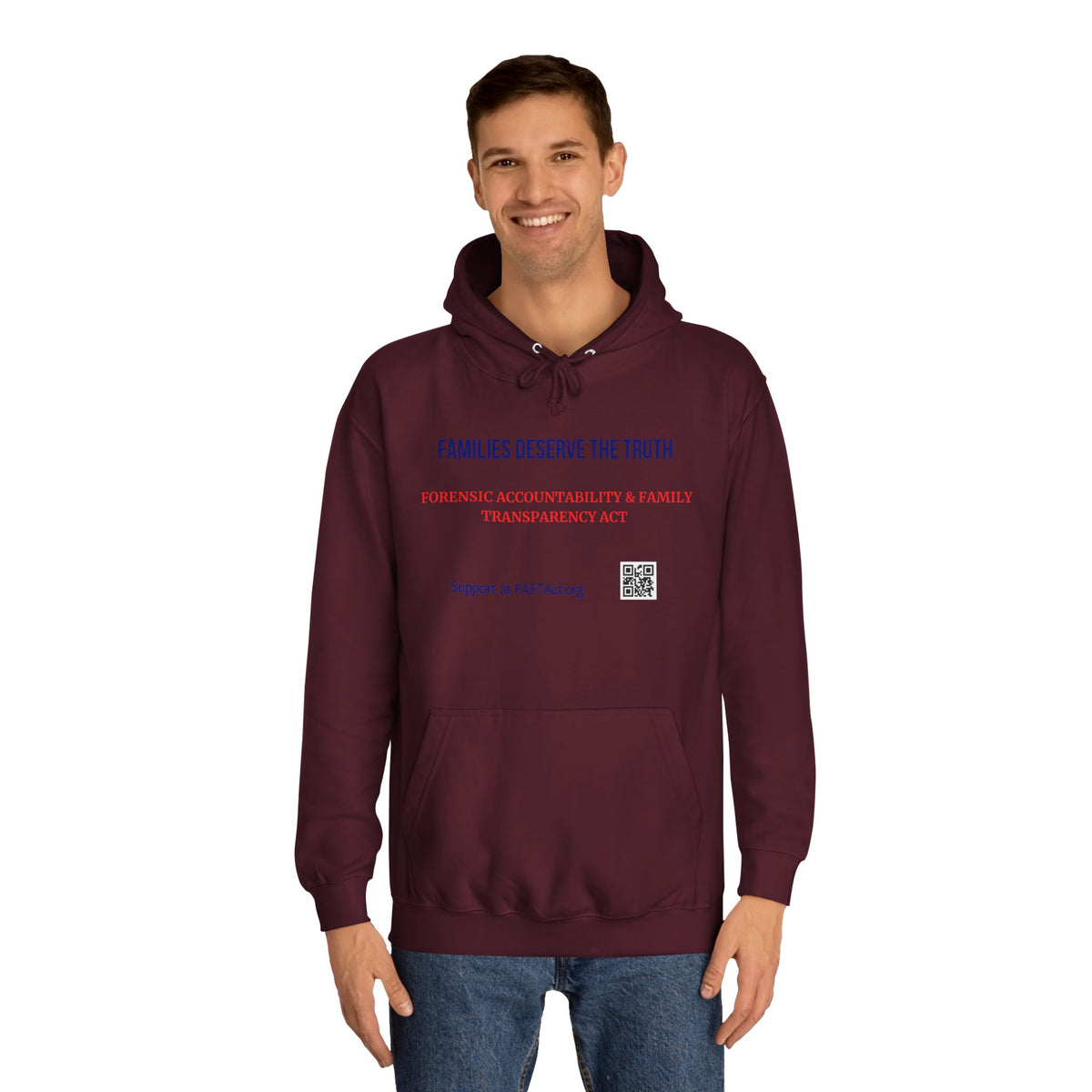 Families Deserve The Truth Hoodie (Red/Blue) Colors