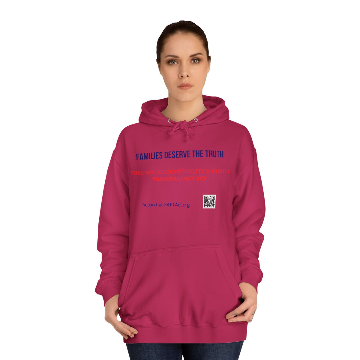 Families Deserve The Truth Hoodie (Red/Blue) Colors