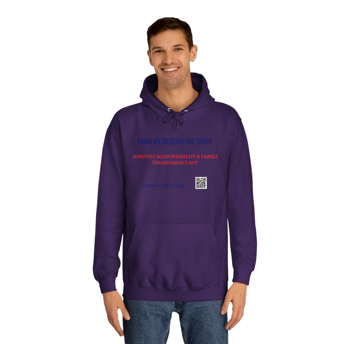 Families Deserve The Truth Hoodie (Red/Blue) Colors