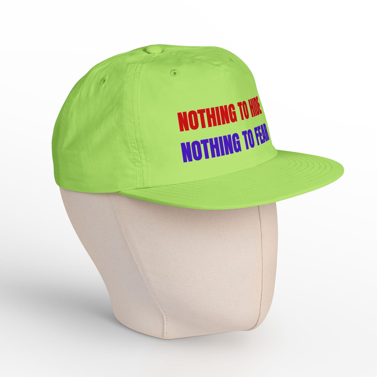 Surf Cap — "Nothing to Hide, Nothing to Fear" Embroidered Streetwear Hat