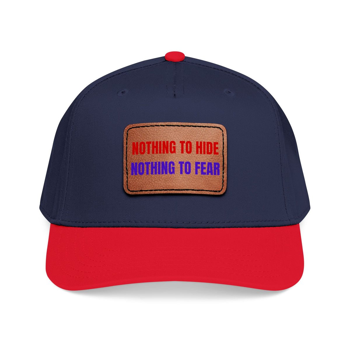 Nothing to Hide Mid Profile Baseball Cap with Leather Patch (Rectangle)