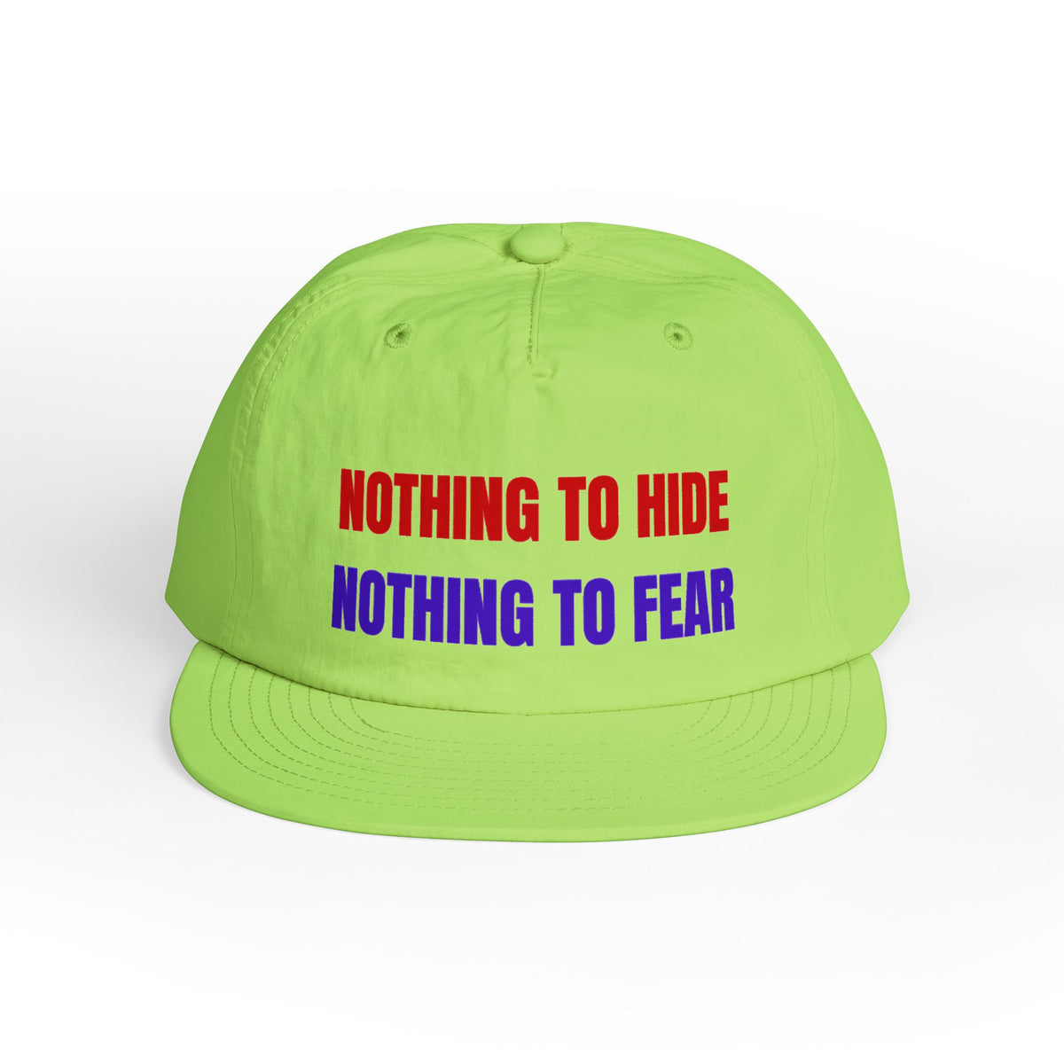 Surf Cap — "Nothing to Hide, Nothing to Fear" Embroidered Streetwear Hat