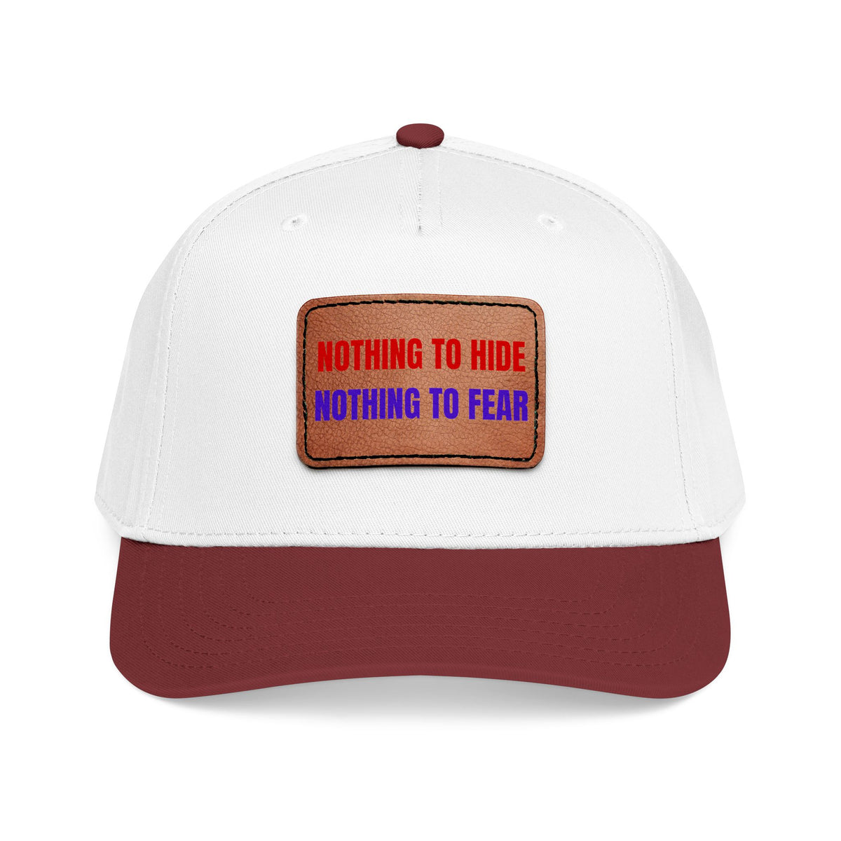 Nothing to Hide Mid Profile Baseball Cap with Leather Patch (Rectangle)