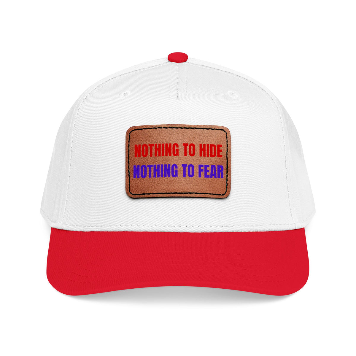 Nothing to Hide Mid Profile Baseball Cap with Leather Patch (Rectangle)