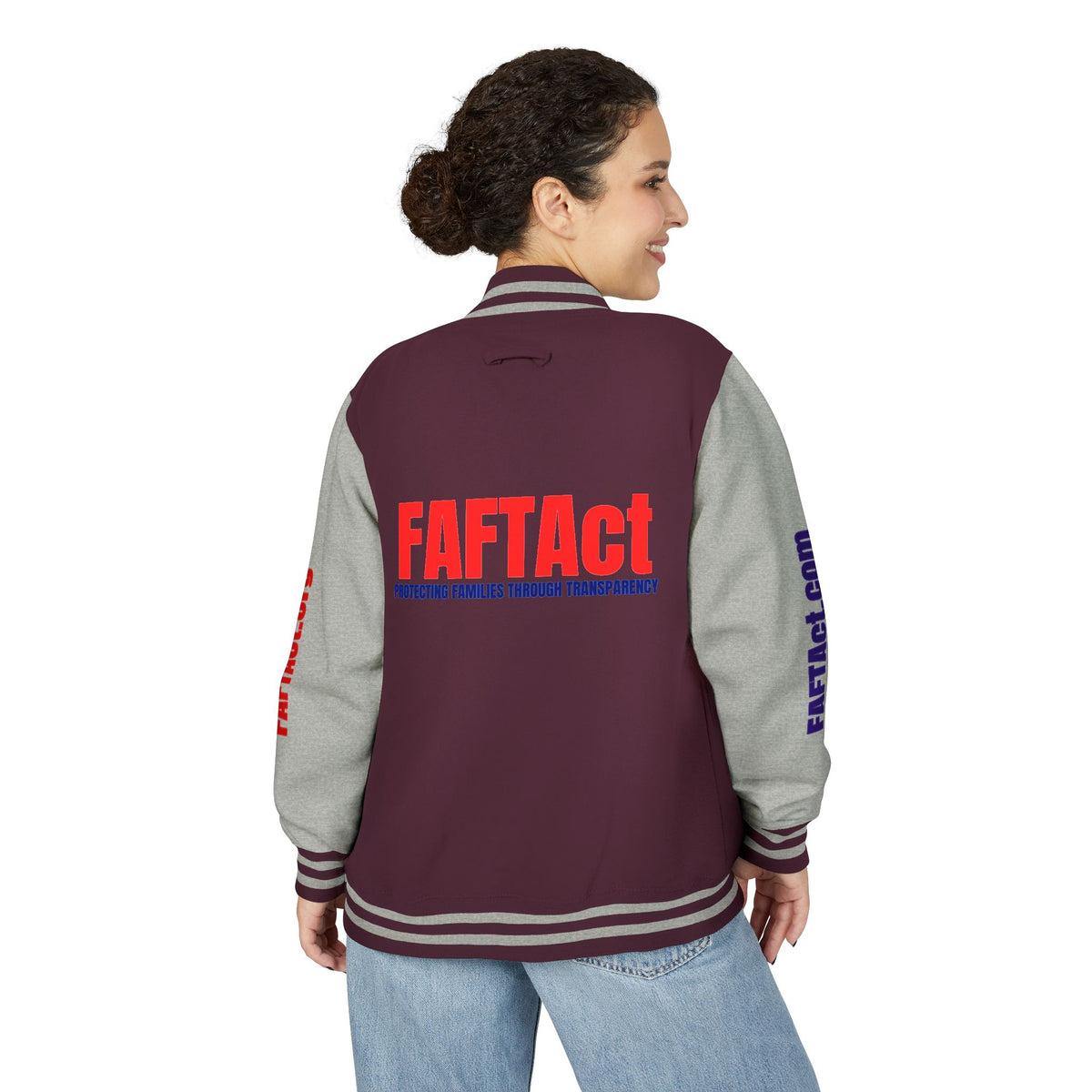 Letterman Varsity Jacket with “FAFTAct” Chest Logo